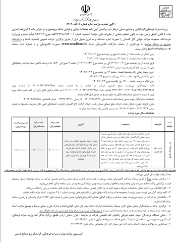 آگهی اجاره شربت خانه کاخ گلستان